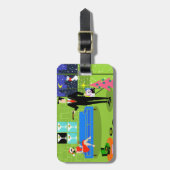 Retro Urban Bagagelabel met kerstparen (Voorkant verticaal)