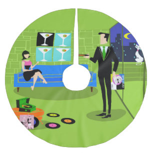 Retro Urban Cartoon Couple kerstboomrok Kerstboom Rok