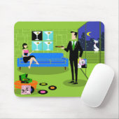 Retro Urban Cartoon Couple Mousepad Muismat (Met muis)