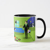 Retro Urban Cartoon Couple Mug