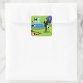 Retro Urban Cartoon Couple Stickers (Tas)