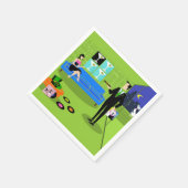 Retro Urban Cartoon paar wegwerp servetten (Hoek)