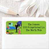 Retro Urban Christmas Retouradreslabels Etiket (Insitu)