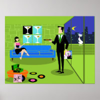 Retro Urban Couple Poster