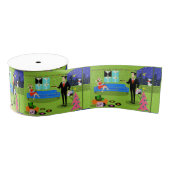 Retro Urban-kerstcadeaubon Grosgrain Lint (Spoel)