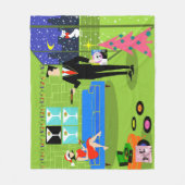 Retro Urban-kerstfeestartikel Fleece Deken (Voorkant)