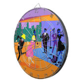 Retro Urban Rooftop Party Dart Board Dartbord (Voorkant Rechts)
