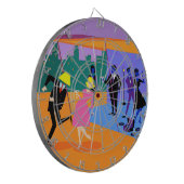 Retro Urban Rooftop Party Dart Board Dartbord (Voorkant Links)