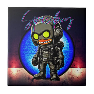 Retro Urban Steampunk Esthetiek - Spaceboy Fantasy Tegeltje