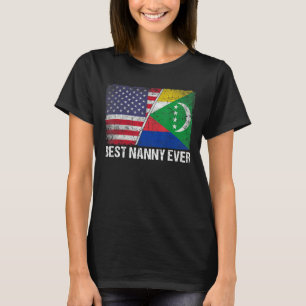Retro US Comoren Vlag Beste Nanny Ever Moederdag T-shirt