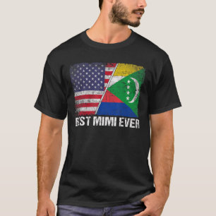 Retro Us Comoros Flag Best Mimi Ever Moederdag T-shirt