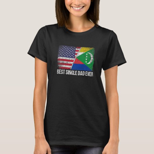 Retro Us Comoros Flag Best Single Pap Ooster Vader T-shirt (Voorkant)