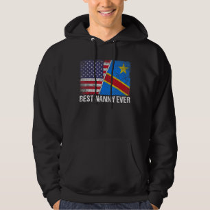 Retro US Congo vlag beste nanny ooit Moederdag Hoodie