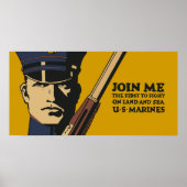 Retro US Marines, sluit me aan Poster (Voorkant)
