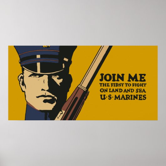 Retro US Marines, sluit me aan Poster (Voorkant)