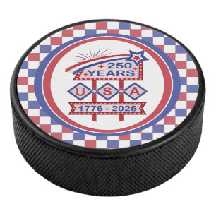 Retro USA 250e verjaardag Marquee Bord 1776-2026 Hockey Puck