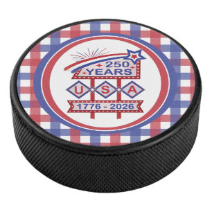 Retro USA 250e verjaardag Marquee Bord 1776-2026 Hockey Puck