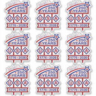 Retro USA 250e verjaardag Marquee Bord 1776-2026 Sticker