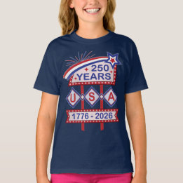 Retro USA 250e verjaardag Marquee Bord 1776-2026 T-shirt