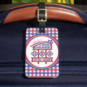 Retro USA 250ste verjaardag Marquee Bord 1776-2026 Bagagelabel