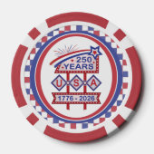 Retro USA 250th Anniversary Marquee Sign 1776-2026 Poker Chips (Achterkant)
