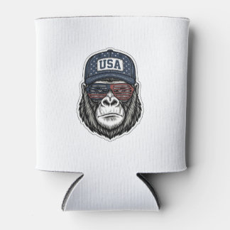 Retro USA Gorilla Zonnebril Patriottisch T-shirt D Blikjeskoeler