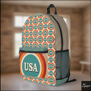 Retro USA Logo Cirkelpatroon Rugzak