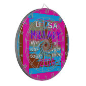 Retro USA sterker samen Abstracte kunst print Dartbord (Voorkant Links)