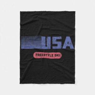 Retro Usa Team Amerikaans Freestyleskiën Ski Vinta Fleece Deken