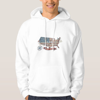 Retro USA Vlag Grafische Hoodie | Gedecoreerde Pat