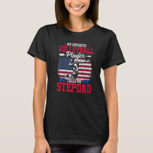 Retro Usa Vlag Volleybalspeler Noemt Me Stiefvader T-shirt