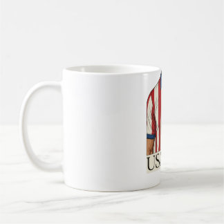 Retro USA Voetbalshirt Stijl Patriottisch Rood Wit Koffiemok