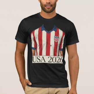 Retro USA Voetbalshirt Stijl Patriottisch Rood Wit T-shirt