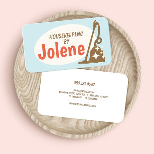 Retro Vacuum House Cleaner Service Visitekaartje