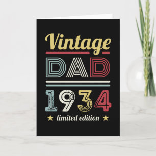 Retro vader 1934 90e verjaardagscadeau mannen retr kaart