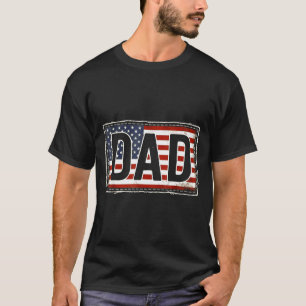 Retro vader Amerikaanse vlag bijpassende familie p T-shirt