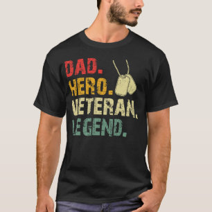 Retro Vader Held Veteranen Legende Militaire Vader T-shirt