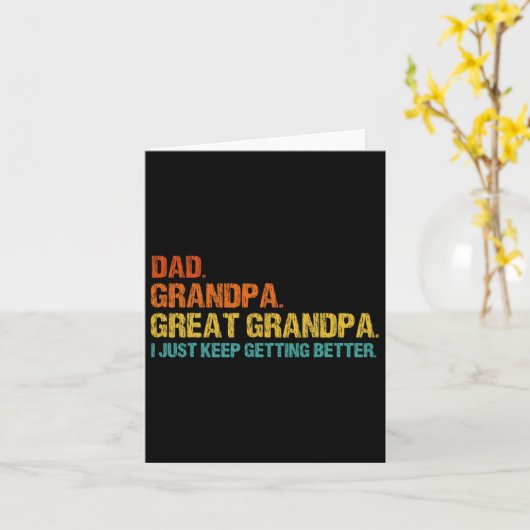 Retro vader opa groot opa vaders dag grappig kaart (Gele Bloem)