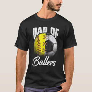 Retro vader van ballers voetbal softbal liefhebber t-shirt