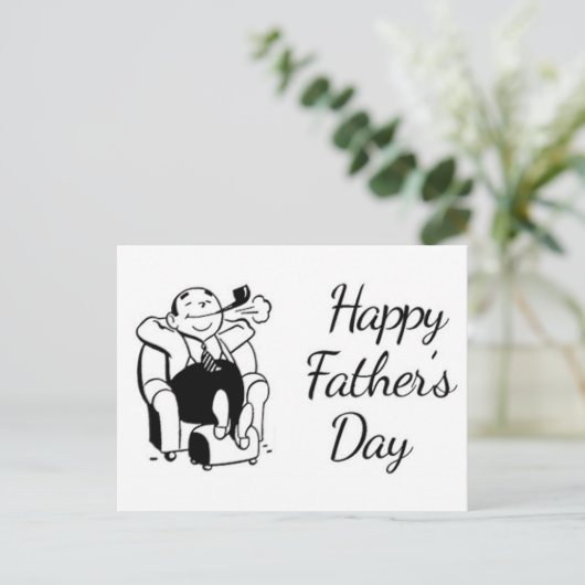 Retro Vaderdag Dad rookpijp Briefkaart (Staand voorkant)