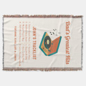 Retro Vaderdag "Dad's Greatest Hits" Aangepast Deken (Voorkant)