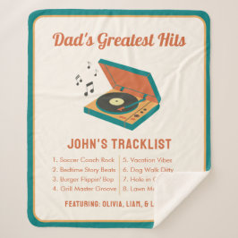 Retro Vaderdag "Dad's Greatest Hits" Aangepast Sherpa Deken