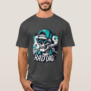 Retro Vaderdag Grappig Rad Papa Skelet T-shirt