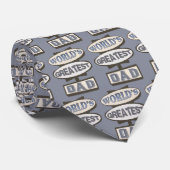 Retro Vaderdag / Groot pap Stropdas Blauw (Opgerold)