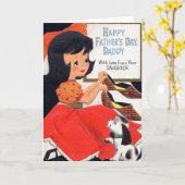 Retro Vaderdag - Met liefde van de dochter, Kaart (Gele Bloem)