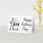 Retro Vaderdag papa en twee baby's Kaart (Gele Bloem)