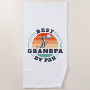 Retro vaders dag Beste opa, Par Golf, aangepast Strandlaken