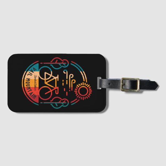 Retro Vail Mountainbike Trail. Bagagelabel (Voorkant (horizontaal))