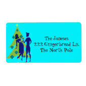 Retro Vakantie Cartoon Paar Retouradreslabels Etiket (Voorkant)