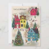 Retro Vakantie Kerstfeest Kaart (Voorkant)